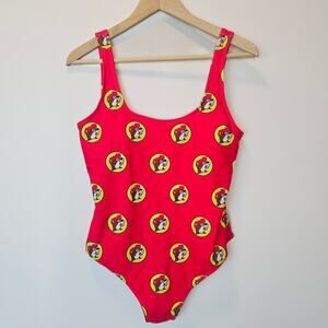 Vibrant Red and Yellow One Piece Swimsuit with Classic Tank Style